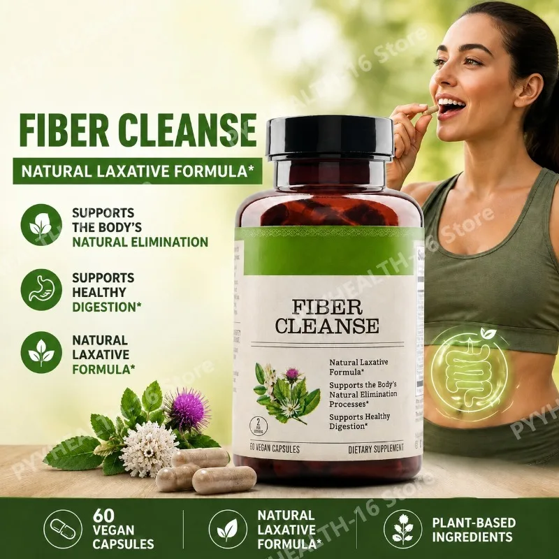 Digestive Enzyme Blend - Fiber Cleanse Psyllium Husk Capsules with