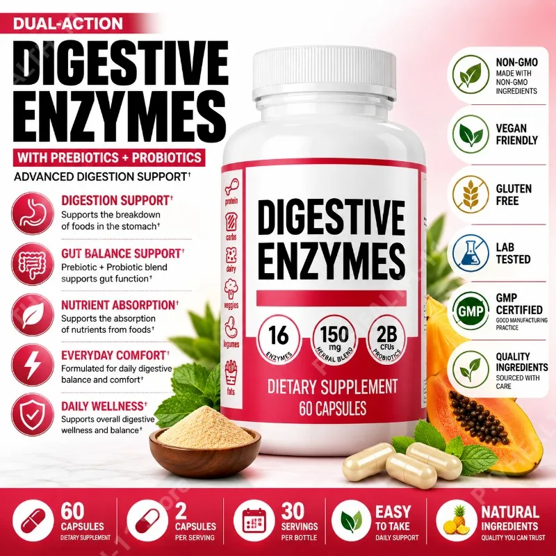 Digestive Enzymes with Prebiot - Digestive Enzyme Blend 评论和价格