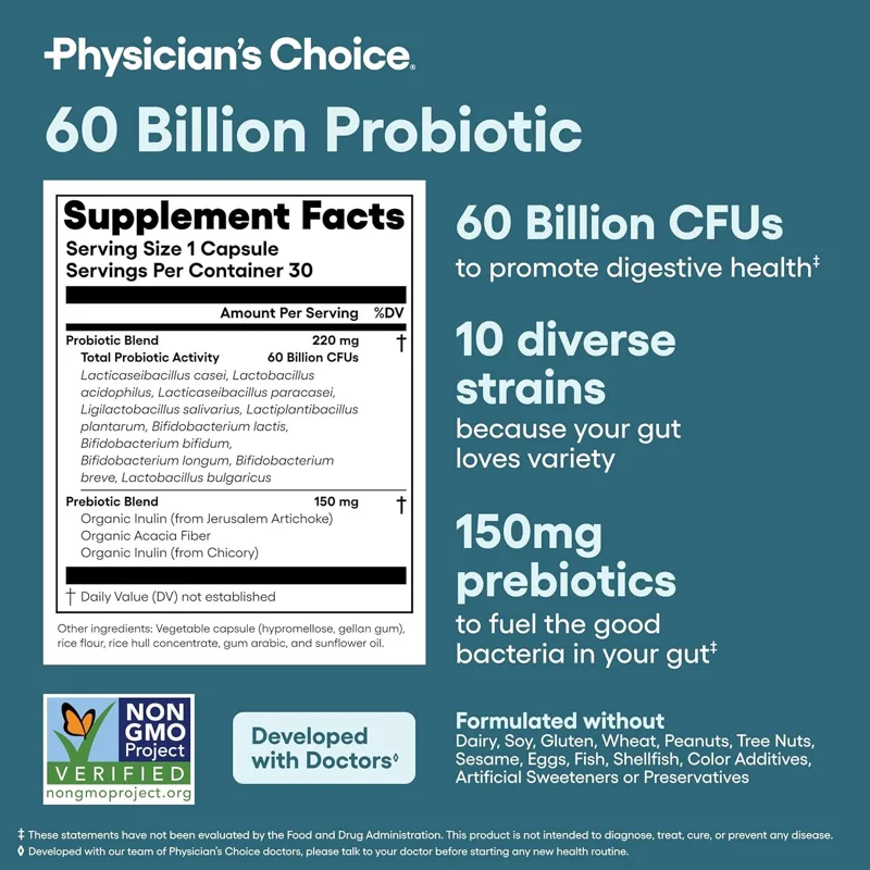Probiotics 60 Billion CFU - Mu - Digestive Enzyme Blend 评论和价格