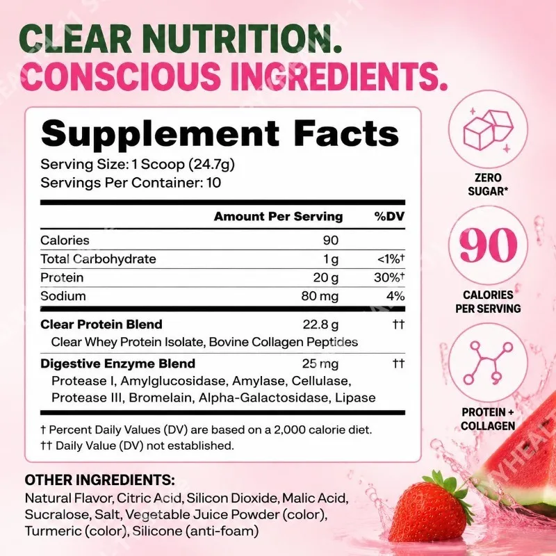 Clear Protein Powder with 20g  - Digestive Enzyme Blend 评论和价格