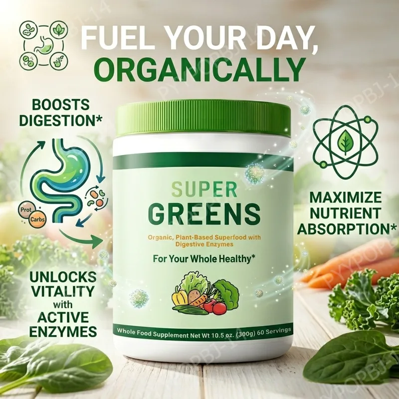 Super Greens Powder Organic Pl - Digestive Enzyme Blend 评论和价格