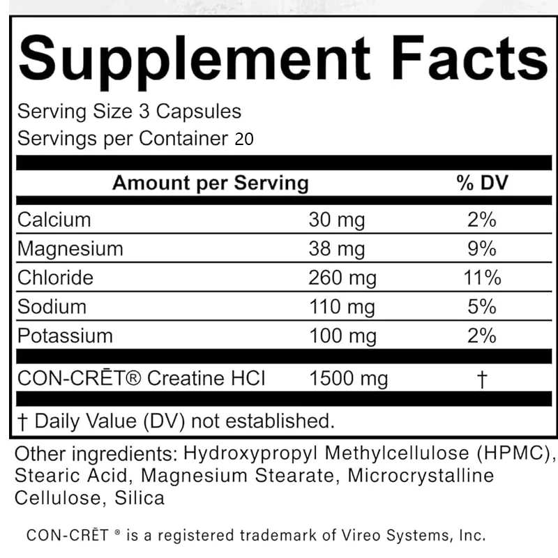 Creatine HCL Capsules 50 Serv/ - Creatine Hcl Capsule 评论和价格